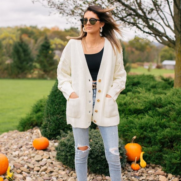 🆕 SUGARLAND CABLE KNIT SLEEVE CARDIGAN - Picture 3 of 7